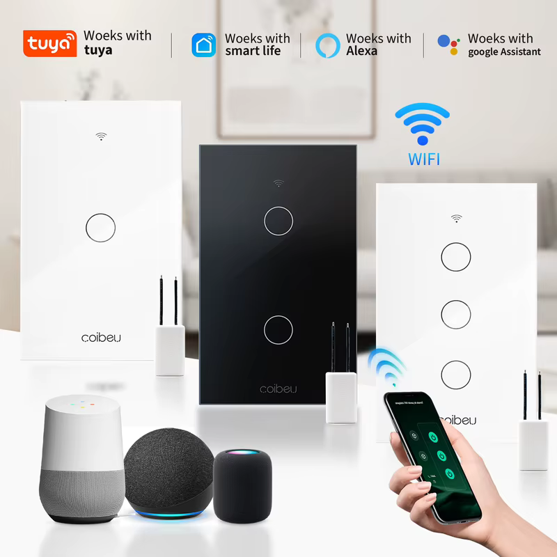 Sem Neutro, Alexa, Alexia, Tuya, Interruptor Touch, Controle Switch, Interruptor Inteligente Wifi, Tomada Inteligente Wifi