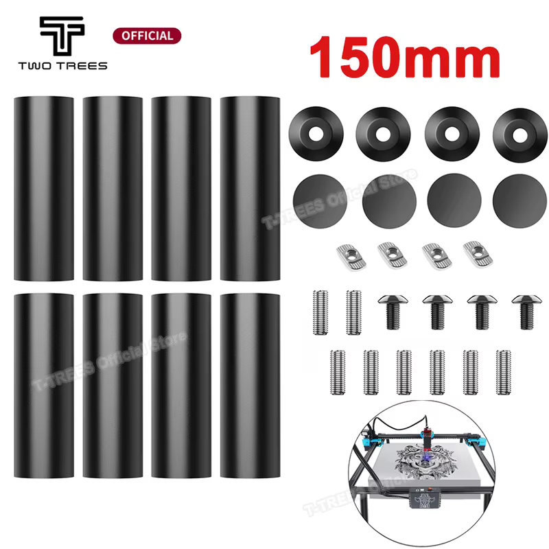 Kit de Colunas de Elevação Twotrees 150MM para Expansão de Pernas de Máquinas TTS, Compatível com 95% das Máquinas