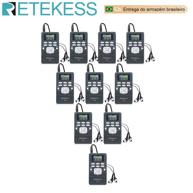 RETEKESS PR13 Receptor de Rádio FM Estéreo Rádio Portátil DSP Mini Receptor de Relógio Digital Para Guia de Tour Treinamento em Reunião de Igreja De volta ao trabalho e de volta à escola