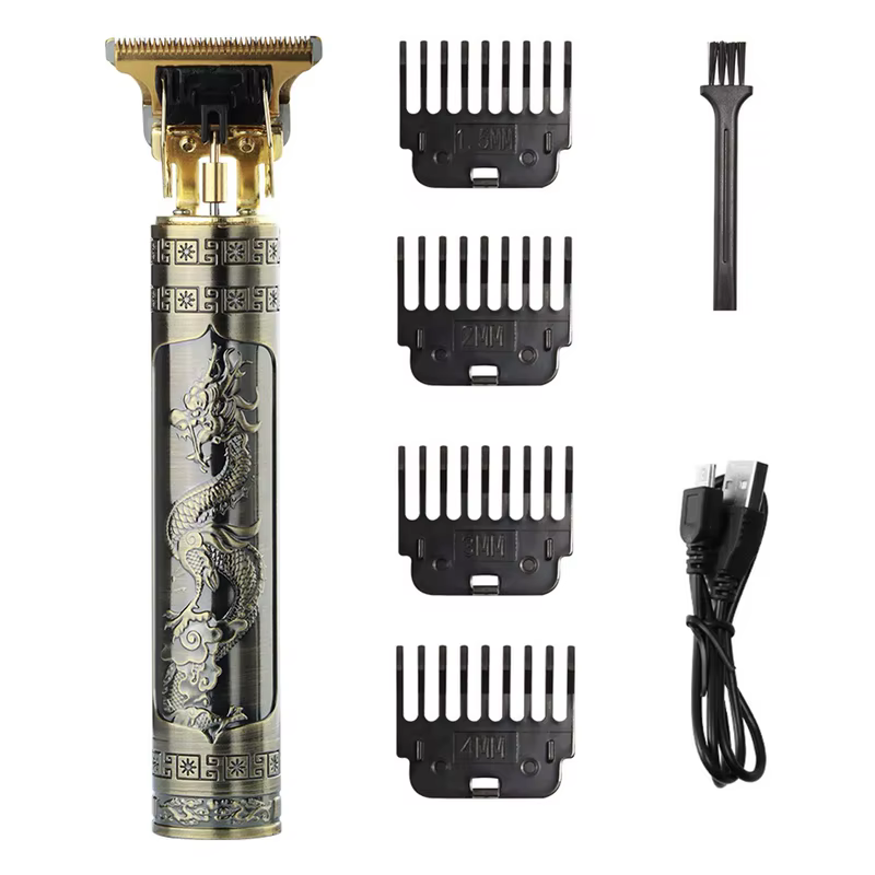 Barbeador Elétrico Profissional para Homens, Aparador de Pelos Corporais e Faciais, Recarregável, Sem Fio, Design Preciso
