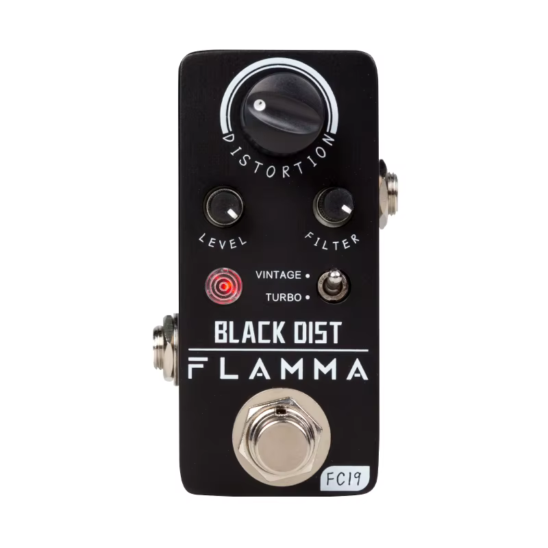 FLAMMA-FC19 Distortion Pedal de Efeitos de Guitarra, Função True Bypass, Vintage e Turbo Mode, Acessórios Processador Guitarra