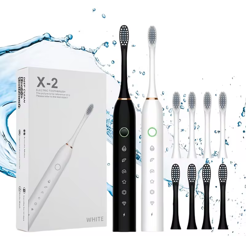 Escova Inteligente IPX7 com 4 Cabeças Ultrassônicas à Prova D'Água e Substituíveis Tecnologia Avançada para Limpeza Profunda