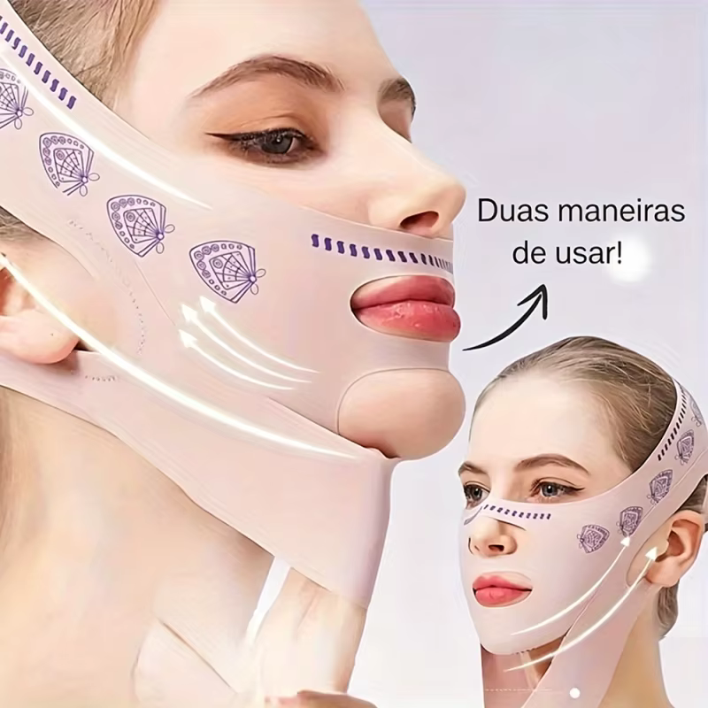 Kit de Cinta Facial Rejuvenescedora Contra Papada com Estojo de Viagem, Presente para Mulher