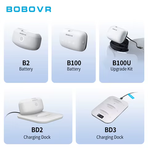 BOBOVR Bateria B2/Bateria B100/B100U Kit de atualização/Dock de carregamento duplo (BD2)/BD3 Dock de carregamento