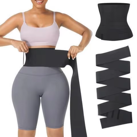 Cinta Modeladora Preta Leve e Respirável, Reduz Barriga, Suporte Médio para Usar Sob Roupas