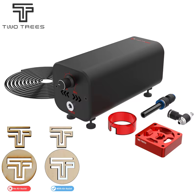 Twotrees Air Assist Bomba de ar de alta velocidade Fluxo de ar ajustável compatível com gravador a laser TTS-55/Atomstack A5 Pro/Sculpfun S9