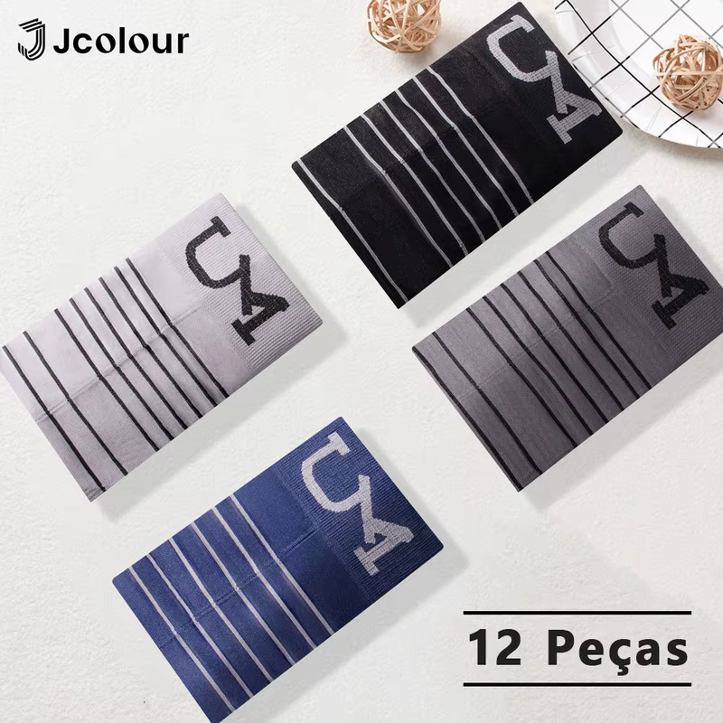 12 Peças，Cueca boxer masculina，Confortável e macio, esportivo e respirável，Corte tridimensional，Cueca masculina