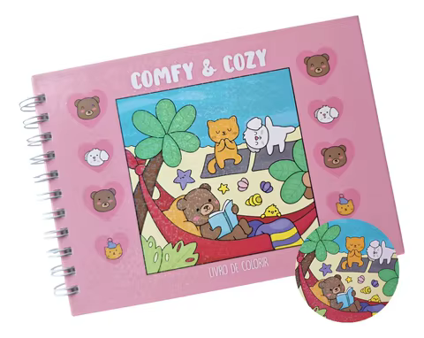Livro De Colorir Comfy E Cozy Rosa Brinquedo Educativo Ciranda Cultural Desenho E Colorir Para Crianças