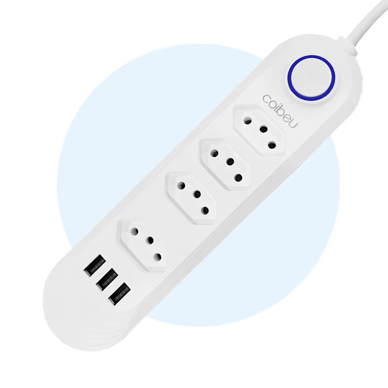 Tomada USB, 2M, Tomada Filtro de Linha,plug, Extensão Tomada Extensao de Tomada Elétrica Torre de Tomadas Retrátil Padrão Brasil
