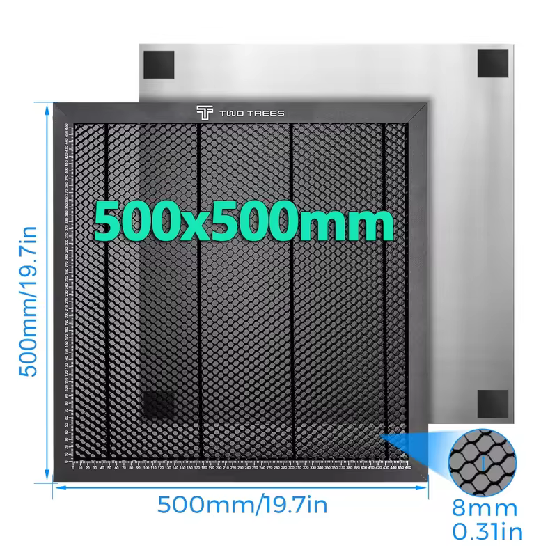 Mesa de trabalho em favo de mel para gravador a laser, plataforma de painel de aço para máquina a laser tts, trabalho de corte limpo 500x500mm