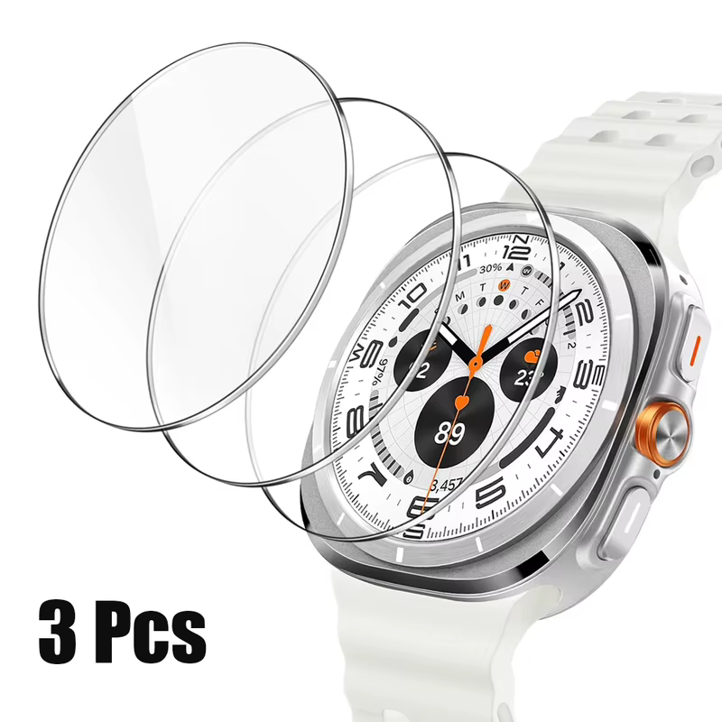 3 Peças de Vidro Temperado para Samsung Galaxy Watch Ultra 47mm, Filme Hidráulico Transparente HD, Acessório Protetor de Tela