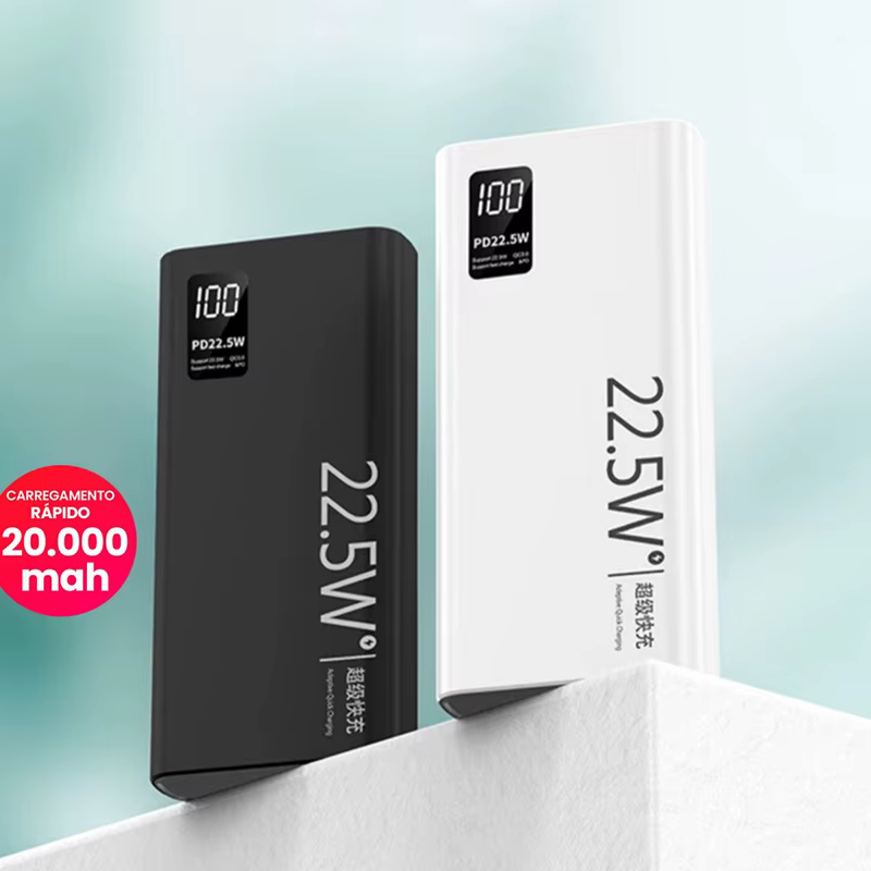 Carregador Portátil 20000mAh Alta Velocidade Tela Digital de Precisão Alta Capacidade para Viagens Longas
