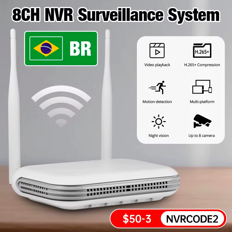 KERUI 8CH Mini NVR WIFI Onvif Gravador de Vídeo de Vigilância em Rede para Sistema de Câmeras de Segurança Residencial XMEYE iCSee no Brasil