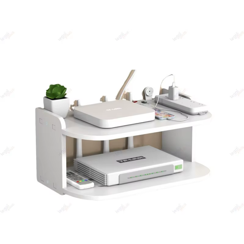 Prateleira de MDF com Suporte Invisível Fixada na Parede para Roteador, Modem, Aparelho de TV, Videogame, Design Discreto