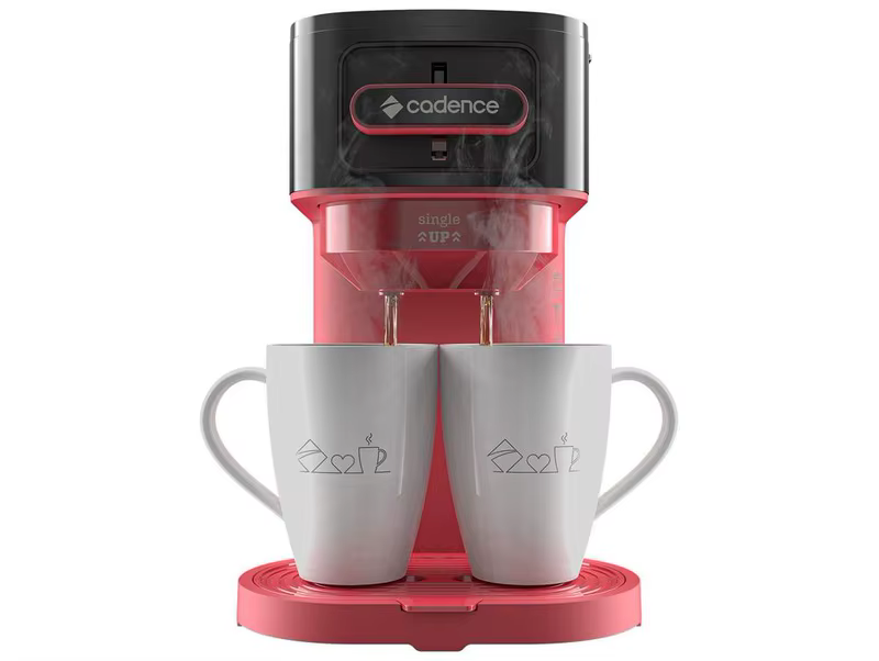 Cafeteira Cadence Single Up 2 Cafés Preta e Vermelha CAF230 - 110V