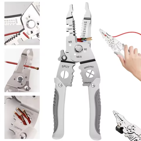 Kit de Alicates Profissionais para Instalações Elétricas com Design Ergonômico em Aço Resistente, para Uso Diário e Industrial