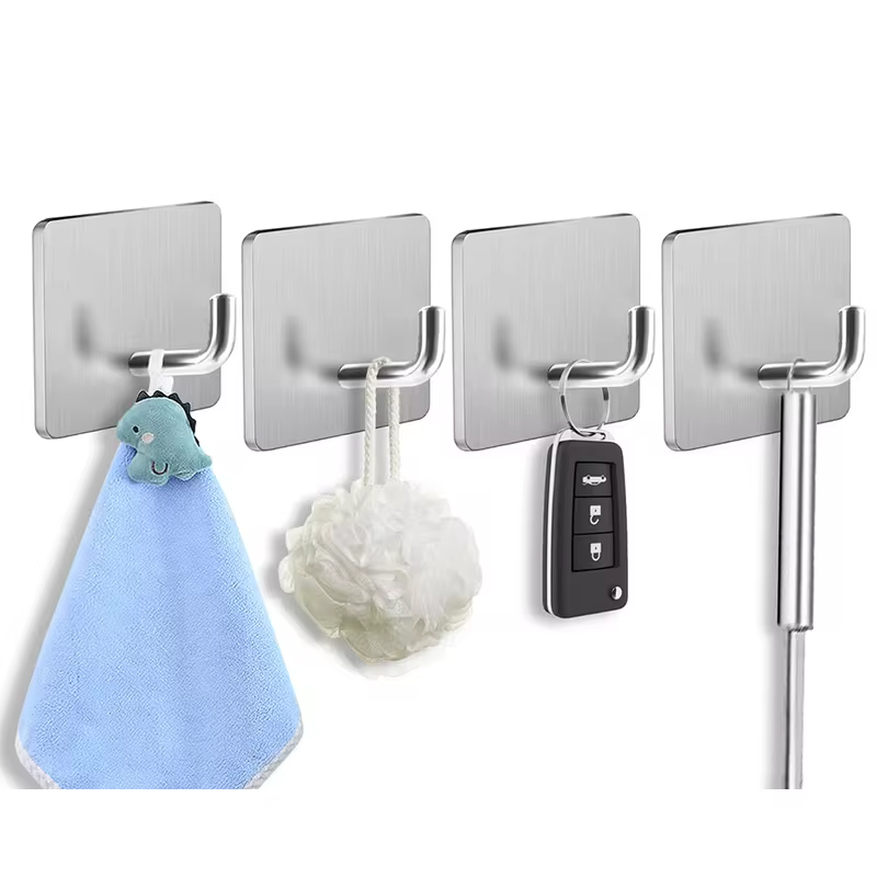 Suporte de Parede em Aço Inoxidável com Fita Adesiva Super Forte para Toalhas, Roupas, Banheiro e Cozinha