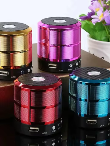 Mini Caixa de Som Bluetooth com Graves Potentes, USB e Slot para Cartão, Rádio FM, Bateria Recarregável, Amplificador Portátil