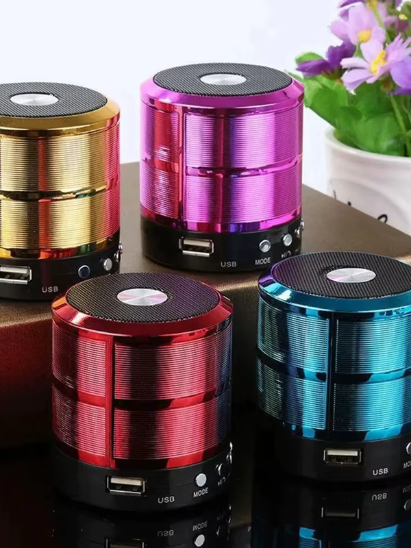 Mini Caixa de Som Bluetooth com Graves Potentes, USB e Slot para Cartão, Rádio FM, Bateria Recarregável, Amplificador Portátil