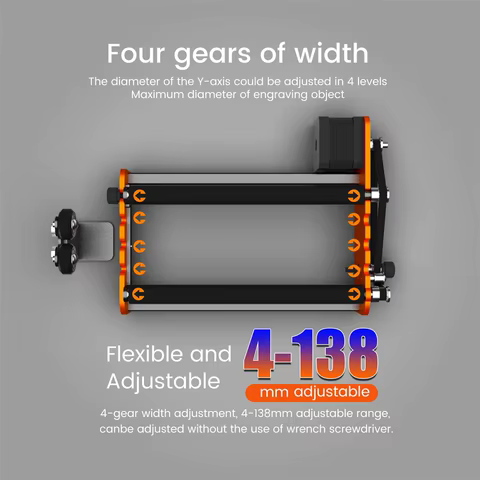 Rolo Rotativo de Gravação a Laser ACMER M2 Eixo Y 360 ° Gravação a Laser Rotativa para Objetos Cilíndricos de 4-138mm, Acessórios