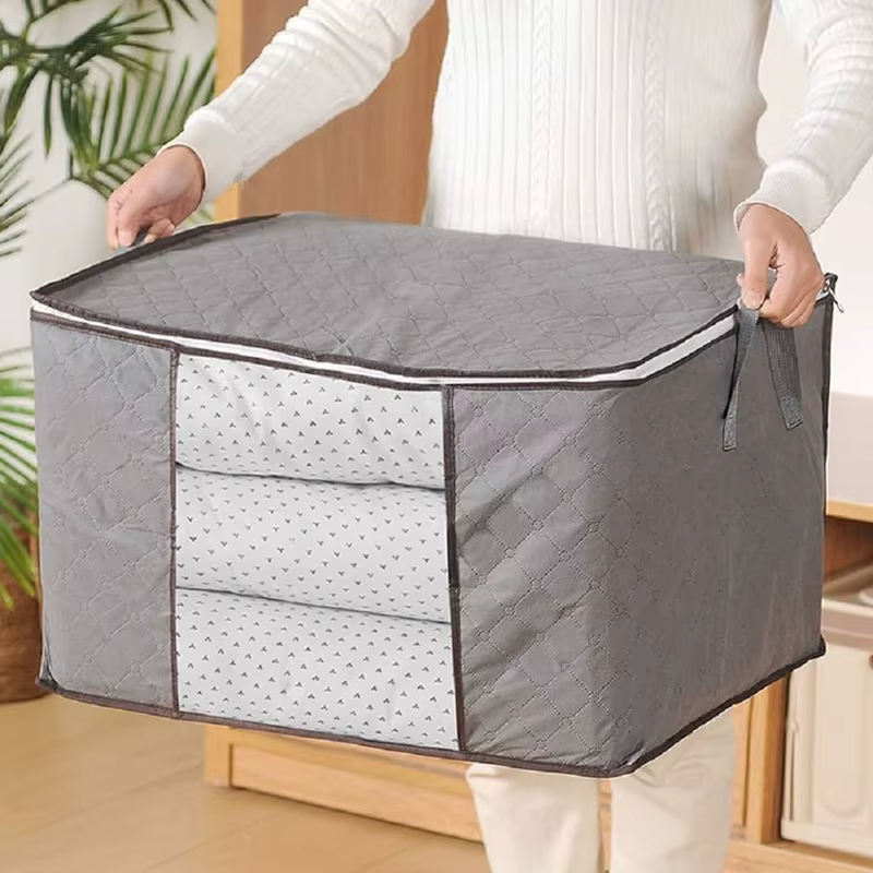 Organizador para Guarda-Roupa com Proteção Contra Mofo e Ácaros, Saco para Armazenamento de Roupas e Cama, Material Sustentável