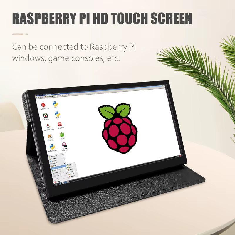 Monitor Portátil HD de 7 Polegadas (7') com Tela Sensível ao Toque 1024x600 e Case para Raspberry Pi 4, 3B+, 3B, 2B, BB e Banana Pi Shell Preto