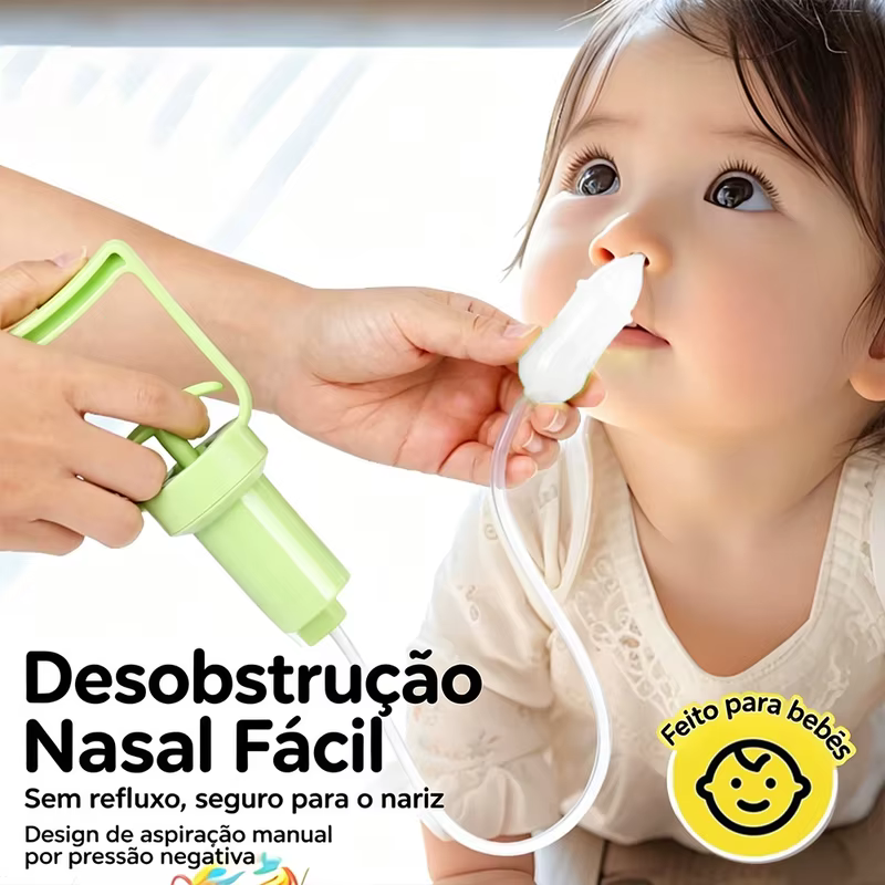 Aspirador Nasal Portátil Manual com Sucção para Limpeza de Muco em Bebês e Crianças