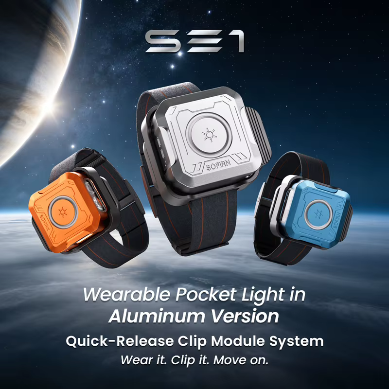 NOVA Lanterna de Bolso SOFIRN SE1 300Lm 76M Anel de Sinalização RGB Luz EDC Chaveiro Magnético de Pulso