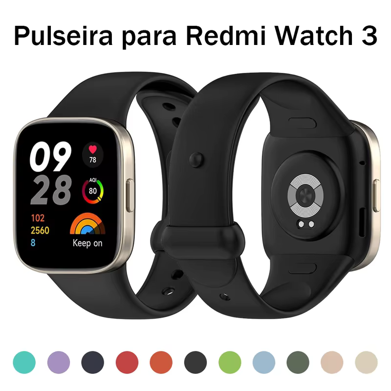 Pulseira de Silicone para Redmi Watch 3, Acessório Esportivo, Bracelete de Reposição para Relógio Inteligente, Pulseira de Relógio, Correia