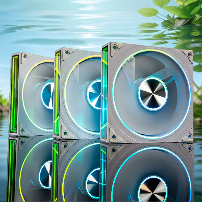 Ventoinha de CPU Jungle Leopard Transwarp ARGB 120mm/140mm 5V 3PIN com Anel ARGB, Lâmina Lateral de Alumínio, Iluminação Infinity Mirror e Sincronização com Placa-Mãe