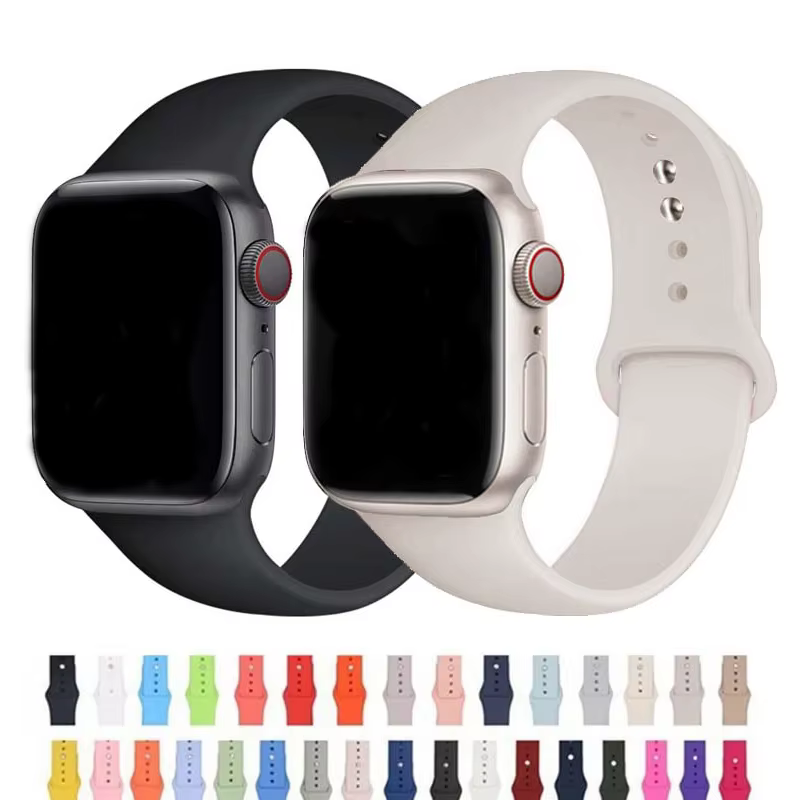 Pulseira de Silicone para Apple Watch 44mm 46mm 45mm 41mm 49mm 40mm 42mm compatível com iWatch séries 11 10 7 8 SE 9 Ultra 2 3