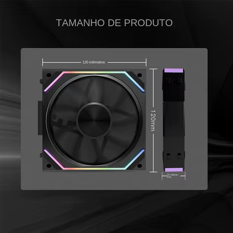 Ventilador PC Interstellar V2RS 120 com Módulo Infinity Mirror, Ventilador ARGB Daisy-Chain de 120mm, Adequado para Gabinete de Computador e Cooler AIO de 360mm