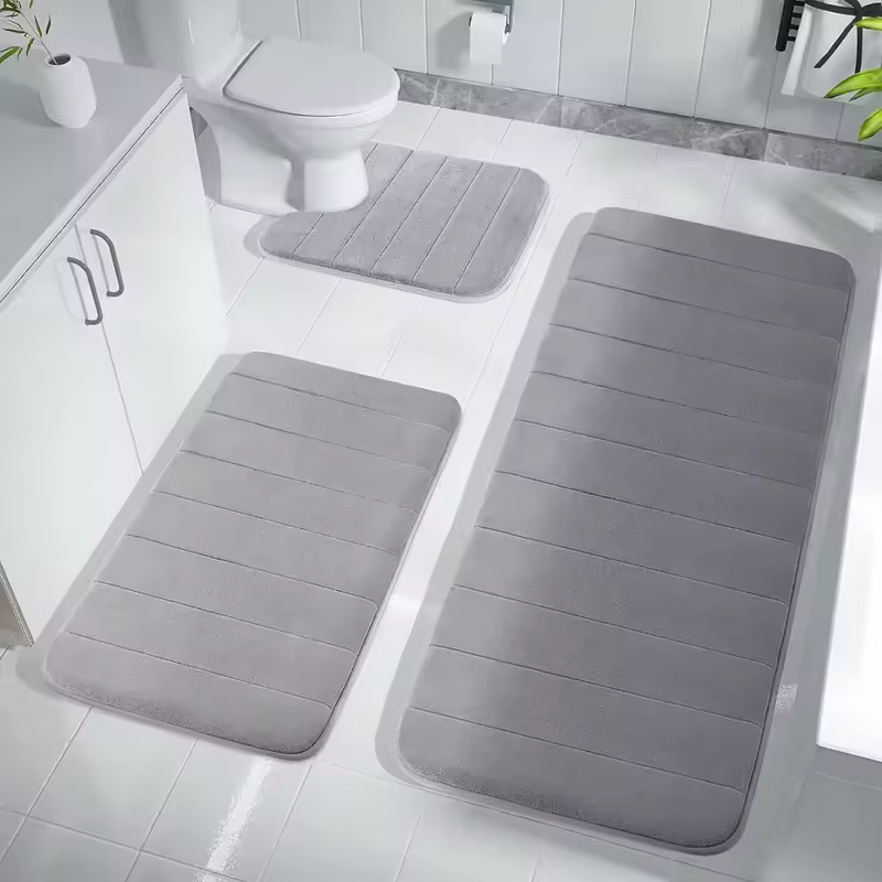 Tapete de Banho Antiderrapante de Espuma Viscoelástica Super Absorvente, Macio e Confortável, Durável para Uso Diário em Casa