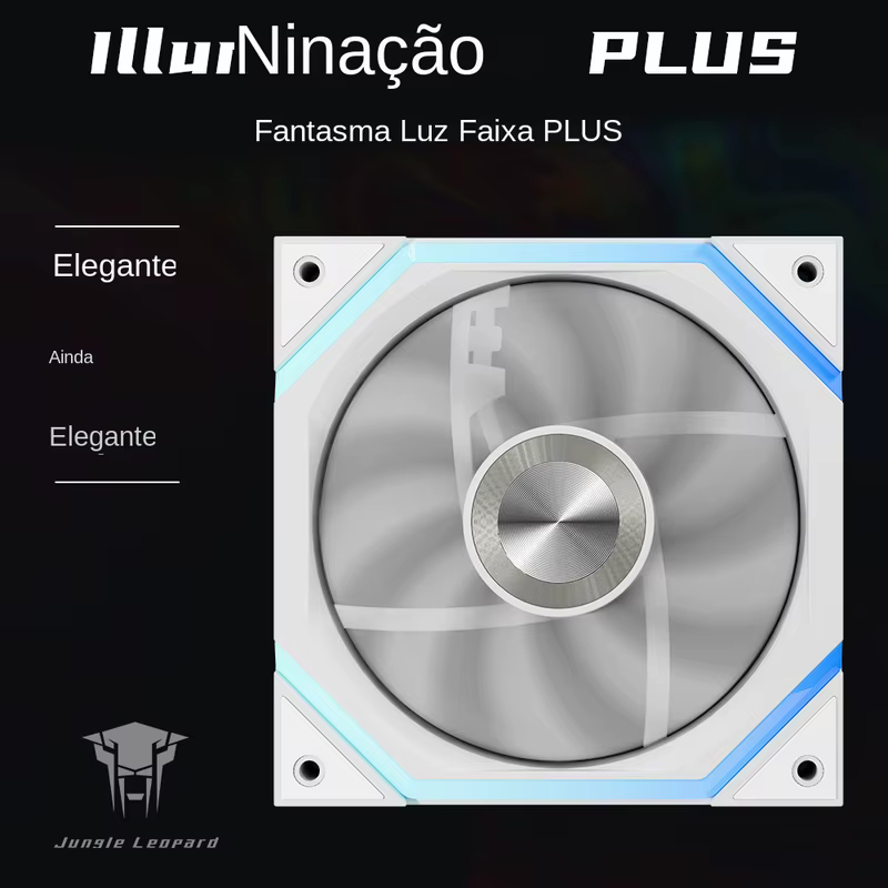 Ventoinha de CPU ARGB Jungle Leopard Galaxy 120mm 4PIN PWM, Ventoinha Única para PC 5V 3PIN com Sincronização de Iluminação da Placa-Mãe, Padrão CD, Prism XH