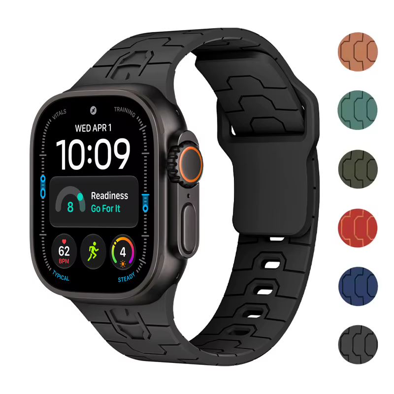 Pulseira Homem de Ferro para Apple Watch 49mm 46mm 45mm 44mm 42mm 40mm, Pulseira de silicone iWatch Series 12 11 10 9 8 SE Ultra 4 3