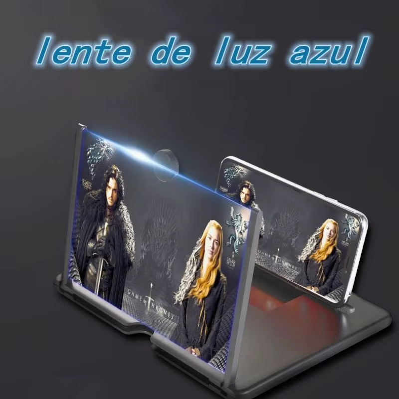 Tela Ampliadora 3X para Celular Dobrável com Suporte Ajustável 45 ° À 180 ° Anti Luz Azul