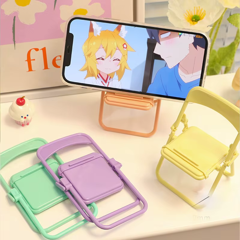 Suporte Criativo para Celular em Formato de Cadeira, Design Fofo e Multiuso para Organização e Decoração de Mesa
