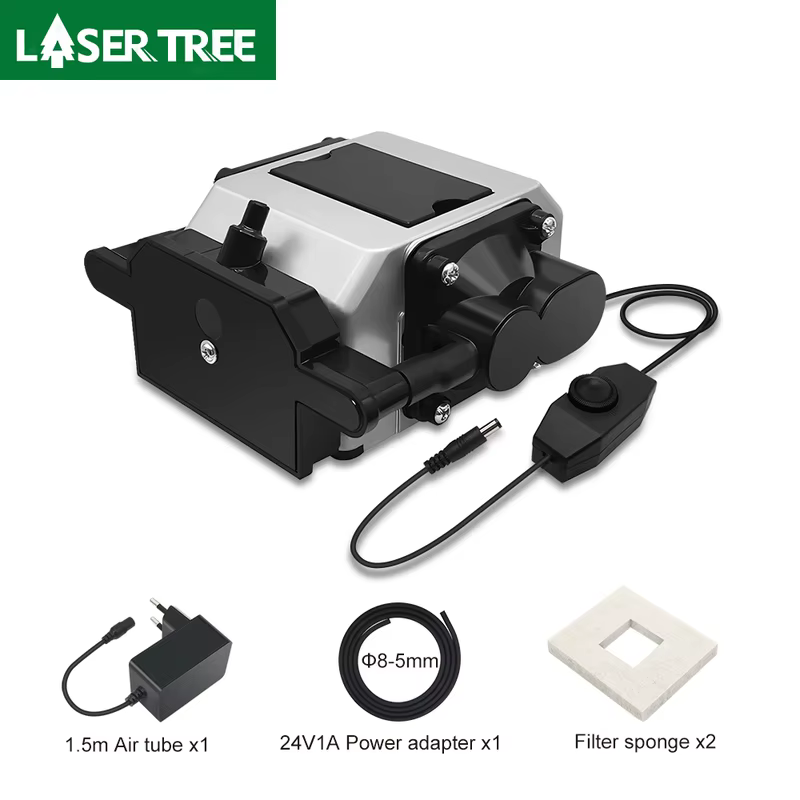 Laser tree compressor de assistência de ar dc 24v bomba de assistência de ar a laser para cortador e gravador a laser ajustável 10-30 l/min