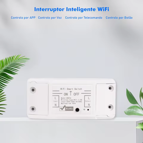 Interruptor Inteligente WiFi 16A TUYA - Controle por App, Voz e Temporizador - Compatível com Alexa e Google Assistant