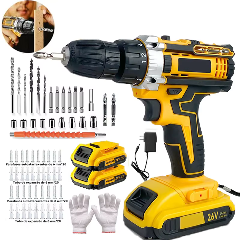 Kit de Ferramentas Elétricas 26V 47 Peças com Maleta para Reparos, Montagens e Trabalhos de Precisão
