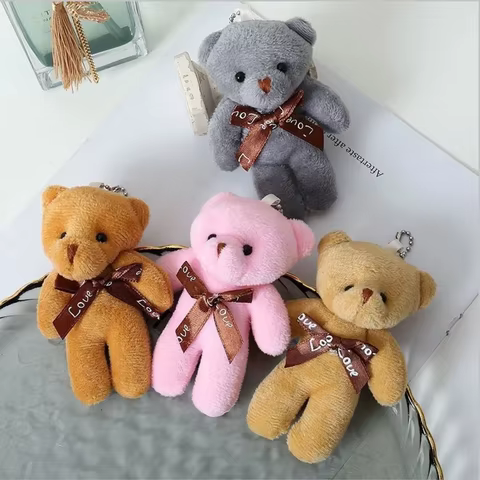 Kit com 12 Ursos Xadrez Chaveiros Brinquedo Presente de Natal Lembrancinha para Festa Infantil