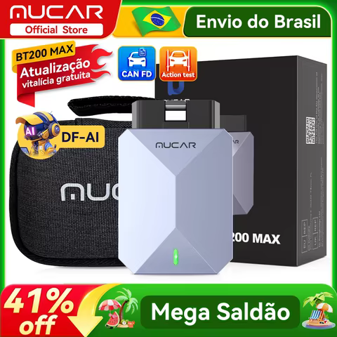 Atualização gratuita vitalícia MUCAR BT200 Max OBD2 Scanner CAN FD Controle bidirecional Todo o sistema Ferramenta de diagnóstico 15 Redefinir para todos os carros