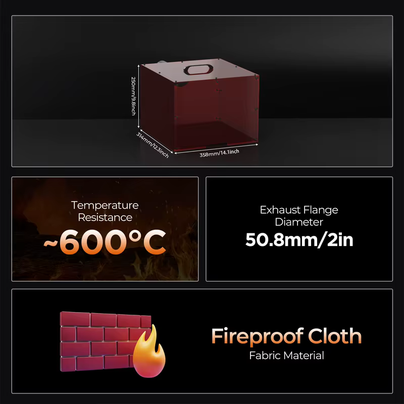 Acmer s1 mini máquina de gravação a laser gabinete proteção a laser ventilação à prova de fogo e poeira capa protetora para s1 2.5/3.5/6w
