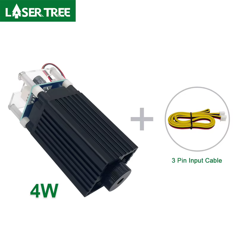 Módulo Laser LASER TREE 4W 5W 10W TTL PWM, Cabeça de Laser de Luz Azul para Gravador a Laser, Cortador de Madeira e Ferramentas DIY