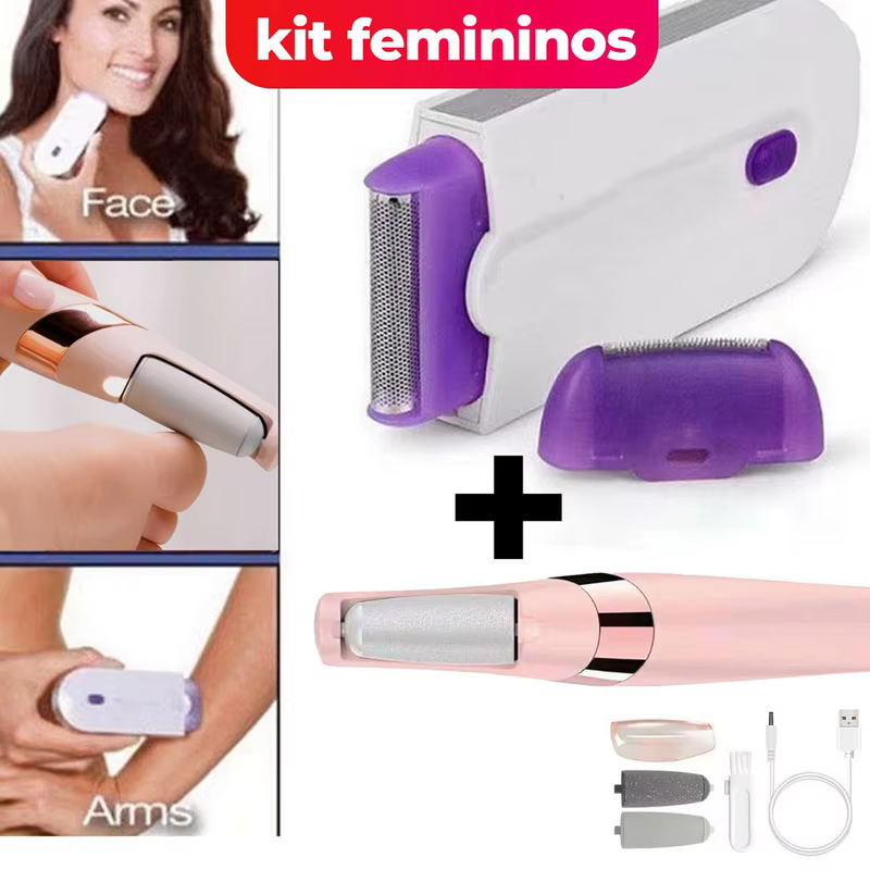 Kit 2 em 1 para Mulheres: Carregador Sem Fio e Lixadeira Elétrica de Pés, Cuidados Pessoais Completos e Portáteis