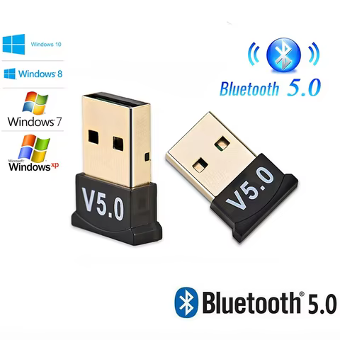 Dongle USB Bluetooth 5.0 para PC e Laptop, Conexão Instantânea e Estável com Fones, Gamepad e Outros Dispositivos Sem Fio