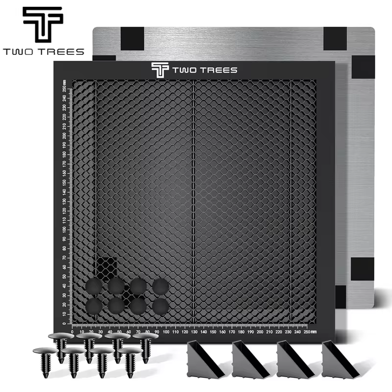 Mesa de metal em favo de mel resistente 300/400/500/600mm para corte de gravador a laser, revestimento de óxido preto, adequado para ortur xtool duas árvores