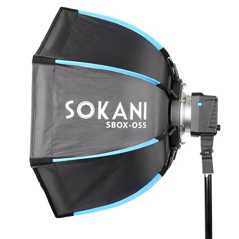 【Do Brasil】Sokani Softbox Octogonal Dobrável de 55cm com Montagem Bowens para Sokani X100 X60 Mini COLBOR CL60 Aputure 60X-S 200X-S LED