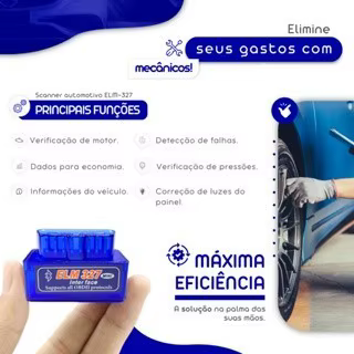 Scanner OBD2 Bluetooth EML 327 para Android Automotivo Mini Leitor de Códigos para Todos os Carros