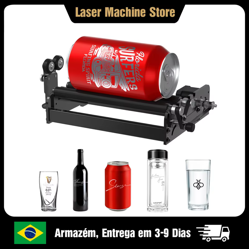 Rolo Rotativo para Gravação a Laser ELIDOR 4-138mm Cilíndrico com Eixo Y 360 ° Gravação Rotativa para Router de Gravação CNC DIY